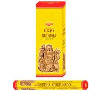 Aromasenses | Incienso Buda Afortunado Hexagonal Sac | Caja de 6 Tubos con 20 Varillas | CREA un Ambiente Armonioso y Revitalizante | Atrae Prosperidad y Buena Suerte | Protección Energética Natural