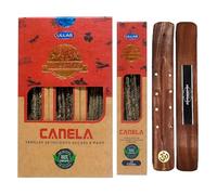 Aromasenses.- Incienso Canela Sahumerio Orgánico Ullas 100% Natural - Hecho a Mano - 25 gr x 12 = 300gr - Relajación - Meditación - Yoga + 1 Tablilla Aromasenses