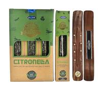 Aromasenses.- Incienso Citronela Sahumerio Orgánico Ullas - 100% Natural - Hecho a Mano - 25 gr x 12 = 300gr - Relajación - Meditación - Yoga + 1 Tablilla Aromasenses