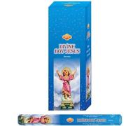 AROMASENSES | Incienso Divino Niño Jesús Sac | Pack en Caja de 6 Tubos Hexagonales con 20 Varillas | Aroma de Mezcla Suave de Vainilla, Flores y un Toque de Talco para Bebé | Incienso de La India