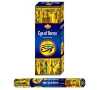 Aromasenses Incienso Ojo de Horus Hexagonal | 6 Tubos con 20 Varillas | Protección, Claridad Mental y Energía Espiritual | Purificacion de Espacios | Usos en Rituales Esotéricos, Simbólicos