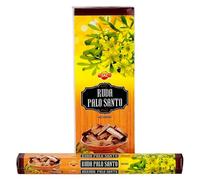 AROMASENSES | Incienso Ruda-Palo Santo Sac | Caja de 6 Tubos Hexagonales con 20 Varillas C/U | Limpieza Profunda de Energías Densas, Protección, Atracción de Suerte | Pack de Incienso de La India