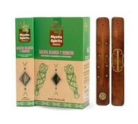 Aromasenses | Incienso Salvia Blanca Romero Natural Hecho a Mano Mystic Spirits | Caja Completa con 12 Cajetillas de 8 Varillas Cada una + 1 Tablilla Aromasenses