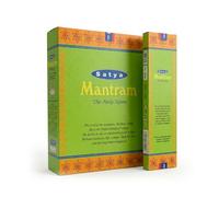 Aromasenses | Incienso Satya Mantram The Holy Name | Caja Completa de 12 Cajetillas de 25 g | Varillas de Incienso Masala de La India | Aroma de Azafrán y Sándalo para Meditación, Yoga y Relajación