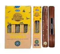 Aromasenses.- Incienso Vainilla Sahumerio Orgánico Ullas - 100% Natural - Hecho a Mano - 25 gr x 12 = 300gr - Relajación - Meditación - Yoga + 1 Tablilla Aromasenses