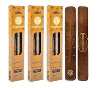 Aromasenses | Pack 3 Cajetillas de Incienso Orgánico Ullas Frankincense + 1 Tablilla Aromasenses | Incineso 100% Natural y Ecológico | Aromaterapia con Hierbas Naturales | 25 gr. x 3 = 45 gr. |