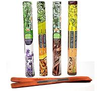 AROMASENSES Sac inciensos 4 cajetillas con 20 Varillas Cada una, Ruda-Lavanda, Ruda-Sándalo, Ruda-Canela y Ruda-Palo Santo + Tablilla Aromasenses de Regalo