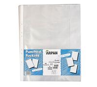 Arpan-Carpetas de plástico transparente (A3), para oficinas, profesionales, escolares, para niños, verticales, bolsillos de plástico resistente, fundas para cartera, acabado transparente, 52 unidades)