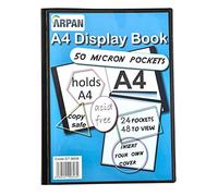 Arpan - Cuaderno de presentaciones con 24 bolsillos y 48 vistas - Carpeta para informes, documentos, hojas de música, obras de arte, proyectos escolares, recortes - Protector de documentos con fundas de plástico - por Arpan