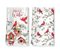 Arquiel 2 Piezas PañOs De Cocina Pájaro Rojo, Toallas De Cocina Grueso Suaves Absorbentes Toallas De Té De Barra DecoracióN De Limpieza Comedor Banquete De Bodas Buffet Familiar 40 X 60 cm