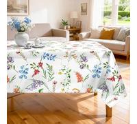 Arquiel Rectangle Floral Mantel, Manteles Floral Césped Pastoral Silvestres, Mantel de Tela Impermeable Antimanchas Lavable Poliéster Duradera para Cocina Comedor Fiestas(140 x 180 cm)
