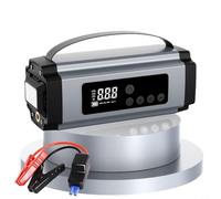 Arrancador de coche de 12 V y compresor de aire, 600 A para paquete de refuerzo de batería, inflador de neumáticos de 150 PSI con luz LED, carga USB-C, medidor de presión con SOS y banco de energía