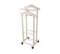 Arredamenti Italia ARREDAMENTIITALIA Galán de Noche para Dormitorio Trendy, Madera - Percha Doble - Color: Blanco Ar-It il Cuore del Legno
