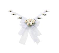 Arreglo Floral para Coche de Boda Decoración Automóvil Adorno Capó Ramo Cinta Tul Composición con Ramo Central y de Apoyo Apto para Ceremonias , Champán , style to 5
