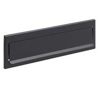 ARREGUI C604 Bocacartas de Acero para Puertas o Verjas en el Exterior, Bocacartas Exterior, Boca de 23 x 3 cm, Resistente a la Intemperie, Fácil de Instalar, Medidas 24,8 x 7,3 cm, Negro Texturado