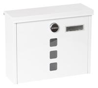 ARREGUI Chance E7101 Buzón Individual de Correo de Acero, Tamaño M (DIN A4), Buzón de Correo con Cerradura Tapada y Tarjetero, Buzón de Pared, Fácil de Instalar, Blanco
