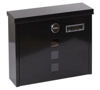 Arregui Buzón de pared Chance E7104 – Tamaño M (DIN A4), cerradura tapada, tarjetero, negro
