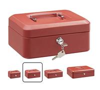Arregui Caja caudales C9224 Elegant – Acero, con llave y bandeja interior, 20 cm Rojo