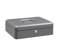 ARREGUI Elegant C9246 Caja Caudales con Llave para Contar y Transportar Dinero | Caja de Seguridad de acero con bandeja interior | Caja fuerte portatil 30 cm de ancho | Color Gris grafito