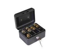 ARREGUI Elegant Cash C9614-EUR Caja Caudales con Llave para Contar y Transportar Dinero | Caja de Seguridad de acero con bandeja organizador de Monedas | Caja fuerte portatil 15 cm de ancho | Negro