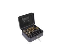ARREGUI Elegant Cash C9624-EUR Caja Caudales con Llave para Contar y Transportar Dinero | Caja de Seguridad de acero con bandeja organizador de Monedas | Caja fuerte portatil 20 cm de ancho | Negro