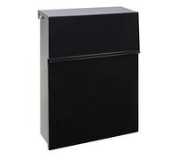 ARREGUI Figure E6704 Buzón Exterior de Acero, Tamaño M (Correo DIN A4 y Revistas), Buzón de Correo con Cerradura Tapada, Buzón de Pared Mediano, Antilluvia, Fácil de Instalar, Negro