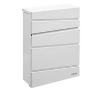ARREGUI Flysch E6921 Buzón Exterior de Acero Tamaño M (Correo DIN A4 y Revistas) | Buzón de Pared Mediano | Buzón de Correo Moderno con Tapa Protectora | Blanco