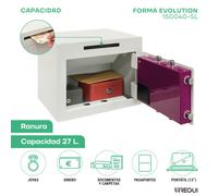 ARREGUI Forma Evolution Caja fuerte con llave y codigo, facil de usar | Caja de seguridad, apertura con teclado y llave | Caja fuerte electronica para casa, doble seguridad Con Ranura 27L - 30x38,5x30