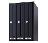 ARREGUI Front Vertical Buzón de Comunidad para Interior | Buzones para Comunidades de Vecinos | Acero Lacado Negro | DIN A4 | 40 x 32 cm (Alto x Fondo) | Cerradura Seguridad EN 13724 | 4 Buzones
