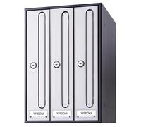 ARREGUI Front Vertical Buzón de Comunidad para Interior | Buzones para Comunidades de Vecinos | Acero Negro e Inoxidable | DIN A4 | 40 x 32 cm (Alto x Fondo) | Cerradura Seguridad EN 13724 | 5 Buzones