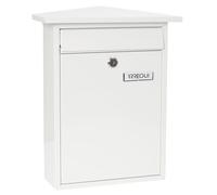 Arregui Buzón exterior de acero Home E5711 – Tamaño M (DIN A4), fondo estrecho, antilluvia, blanco