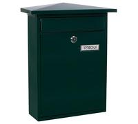 ARREGUI Home E5713 Buzón Exterior de Acero, Tamaño M (Correo DIN A4 y Revistas), Buzón de Correo Individual, Buzón de Pared de Fondo Estrecho, Antilluvia, Fácil de Instalar, Verde