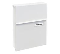 Arregui Buzón exterior acero Line E6801 – Tamaño S (DIN A5) con cerradura – Blanco/Amarillo/Negro