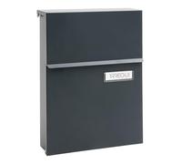 ARREGUI Line E6805 Buzón Exterior de Acero Pequeño Tamaño S (Correo DIN A5) | Fijación a Pared | para Correo con Cerradura Tapada | Antilluvia | Moderno | Fácil de Instalar | Antracita