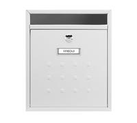 Arregui - Buzón de comunidad Mira Vertical V1301 - Acero lacado blanco, DIN A4, cerradura EN 13724