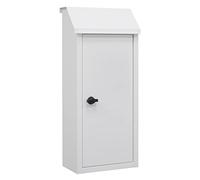 ARREGUI Panera SP008BN-P Buzón Exterior Grance para Pan, Buzón de Correo de Acero para Barras de Pan y Periódicos, Panera Exterior, Gran Capacidad, Sin Llave, Apertura de Pomo, Blanco