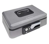 Arregui Caja caudales Popup C9736 con llave y pulsador, bandeja interior, 25 cm, gris grafito