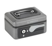 ARREGUI Popup C9716 Caja Caudales con Llave y Pulsador de Apertura para Contar y Transportar Dinero | Caja de Seguridad de acero y bandeja interior | Caja fuerte portatil 15 cm de ancho | Gris grafito