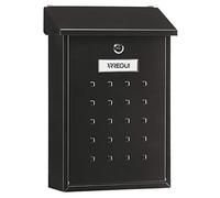 ARREGUI Premium E5604 Buzón Exterior de Acero Tamaño M (Correo DIN A4 y Revistas) | Buzón de Pared Mediano | Buzón de Correo Individual | Antilluvia | Fácil de Instalar | Negro