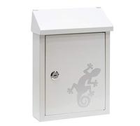 ARREGUI Smart Graphic E5721-SAL Buzón Exterior de Acero Tamaño S (Correo DIN A5) | con Serigrafía Decorativa Salamandra | Buzón de Pared Pequeño | Buzón con Boca Trasera Recogecartas | Blanco