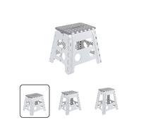 ARREGUI TB-032-GB Taburete Plegable Cocina o Baño | Escalera Plegable Pequeña | Taburete Infantil | Banqueta Baño | Escalón Plegable para Adultos y Niños (hasta 150Kg) | 32 cm de Altura | Blanco