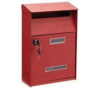 ARREGUI Up D-2006/R Buzón Exterior de Acero Tamaño S (Correo DIN A5) | Buzón de Pared Pequeño | con Ventanas de Visualización | Fácil de Instalar | Rojo