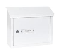ARREGUI V4061 Buzón Recogecartas Maxi de Aluminio para Puertas o Verjas en el Interior, Boca Recogecartas de 33x4 cm, Tamaño M (Correo DIN A4 y Revista), Anticorrosivo, Blanco