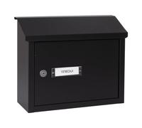 ARREGUI V4074 Buzón Recogecartas Maxi de Acero para Puertas o Verjas en el Interior, Boca Recogecartas de 33x4 cm, Tamaño M (Correo DIN A4 y Revista), Resistente a la Intemperie, Negro Texturado