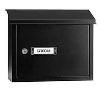 ARREGUI V4074 Buzón Recogecartas Maxi de Acero para Puertas o Verjas en el Interior, Boca Recogecartas de 33x4 cm, Tamaño M (Correo DIN A4 y Revista), Resistente a la Intemperie, Negro Texturado