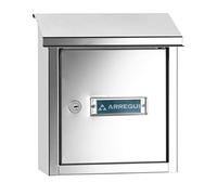 ARREGUI V4097 Buzón Recogecartas de Acero Inoxidable Para Puertas o Verjas en el Interior, Boca Recogecartas de 23x4 cm, Tamaño S (Correo DIN A5), Anticorrosivo, Fácil de Instalar, Inox Brillo
