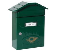 ARREGUI Villa E5003 Buzón Exterior de Acero, Tamaño M (Correo DIN A4 y Revistas), Buzón de Correo Individual, Buzón de Pared de Chapa Gruesa, Antilluvia, Fácil de Instalar, Verde