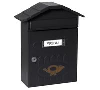 ARREGUI Villa E5004 Buzón Exterior de Acero, Tamaño M (Correo DIN A4 y Revistas), Buzón de Correo Individual, Buzón de Pared de Chapa Gruesa, Antilluvia, Fácil de Instalar, Negro Texturizado