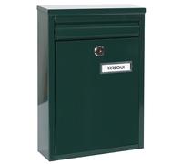 ARREGUI Zaguán E5751 Exterior de Acero Tamaño S (Correo DIN A5) | Buzón de Pared Pequeño | Buzón de Correo con Boca Trasera Recogecartas | Antilluvia | Fácil de Instalar Verde