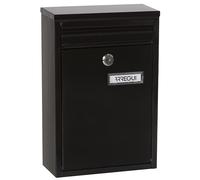 ARREGUI Zaguán E5751 Exterior de Acero Tamaño S (Correo DIN A5) | Buzón de Pared Pequeño | Buzón de Correo con Boca Trasera Recogecartas | Antilluvia | Fácil de Instalar Negro